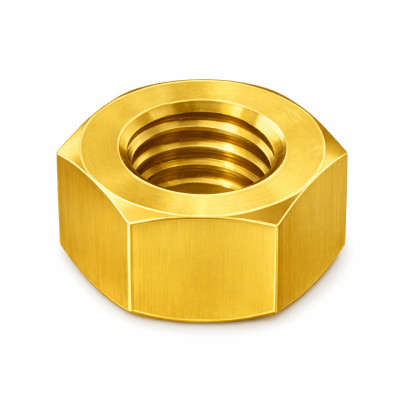 stk934_pirinc Altıköşe Pirinç Somun DIN 934 - Görsel 1